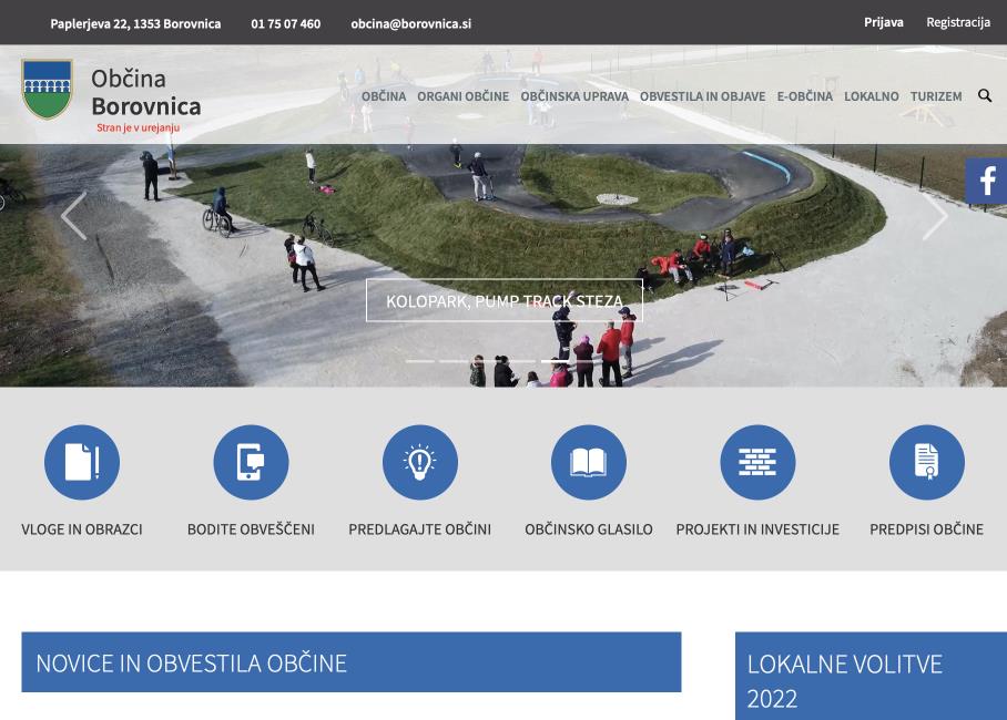 Prenovljena spletna stran Občine Borovnica